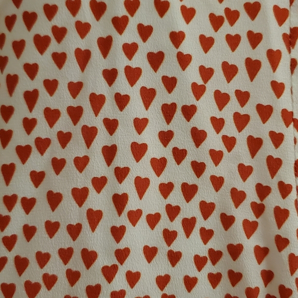 Milly Heart Print Silk Aspen Dress Zooey Deschanel - Picture 9 of 13